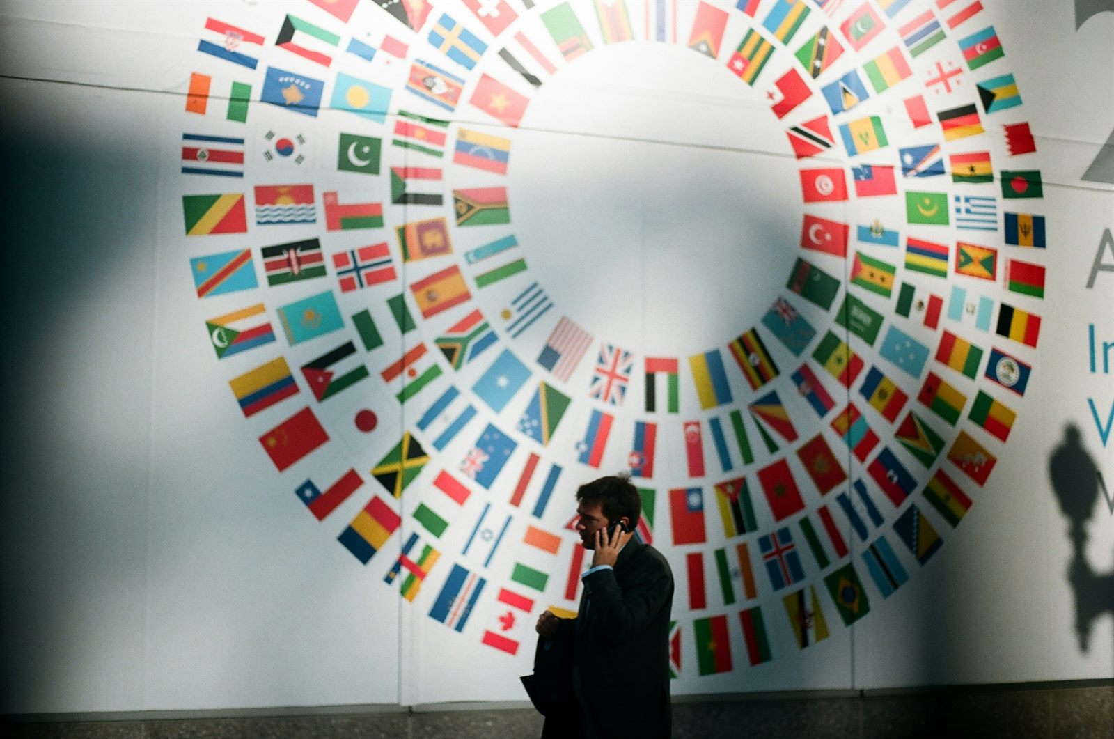 Global internet language diversity represented through world map and text