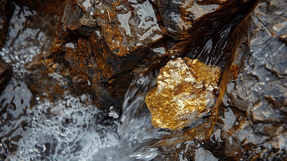 Sunlight filtering through ocean water above a laboratory sample of mineral adsorbent fibers used to capture metals from seawater